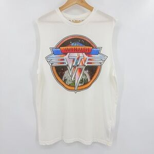 Van Halen Cream Logo Graphic 1979 World Tour Muscle Tee X Large